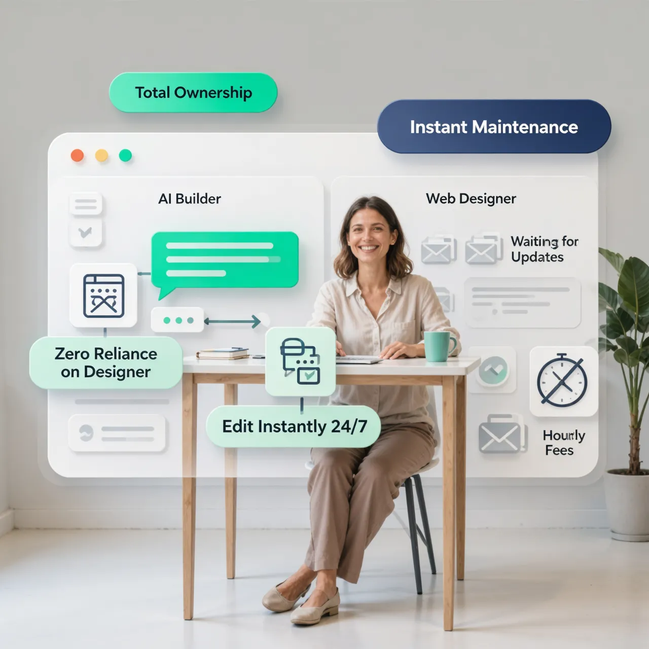 Self-managing website edits visually without agency support fees