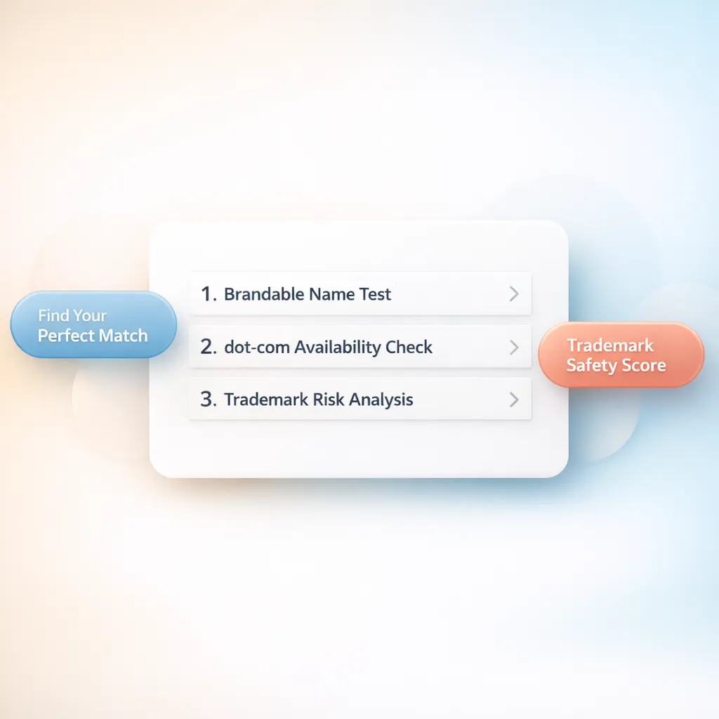 Verifying trademark availability and domain history before finalizing a brand name
