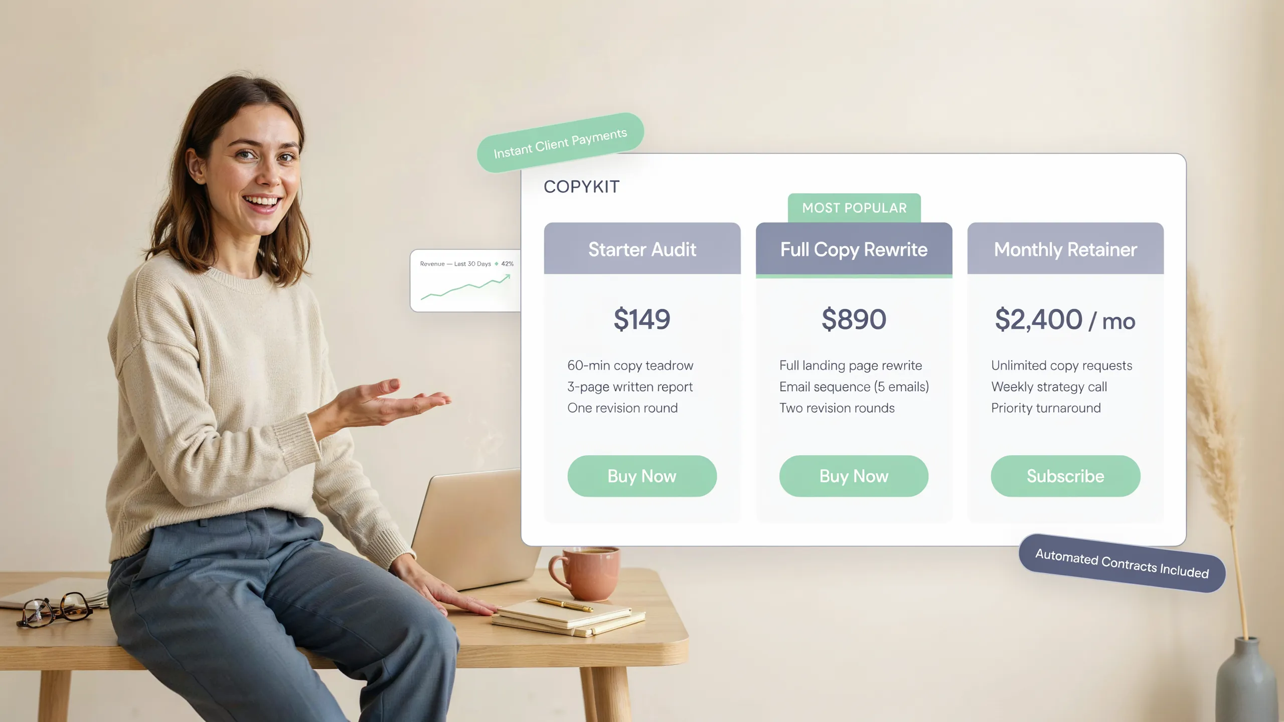 Standardized advisory engagement tiers and pricing table for consultants