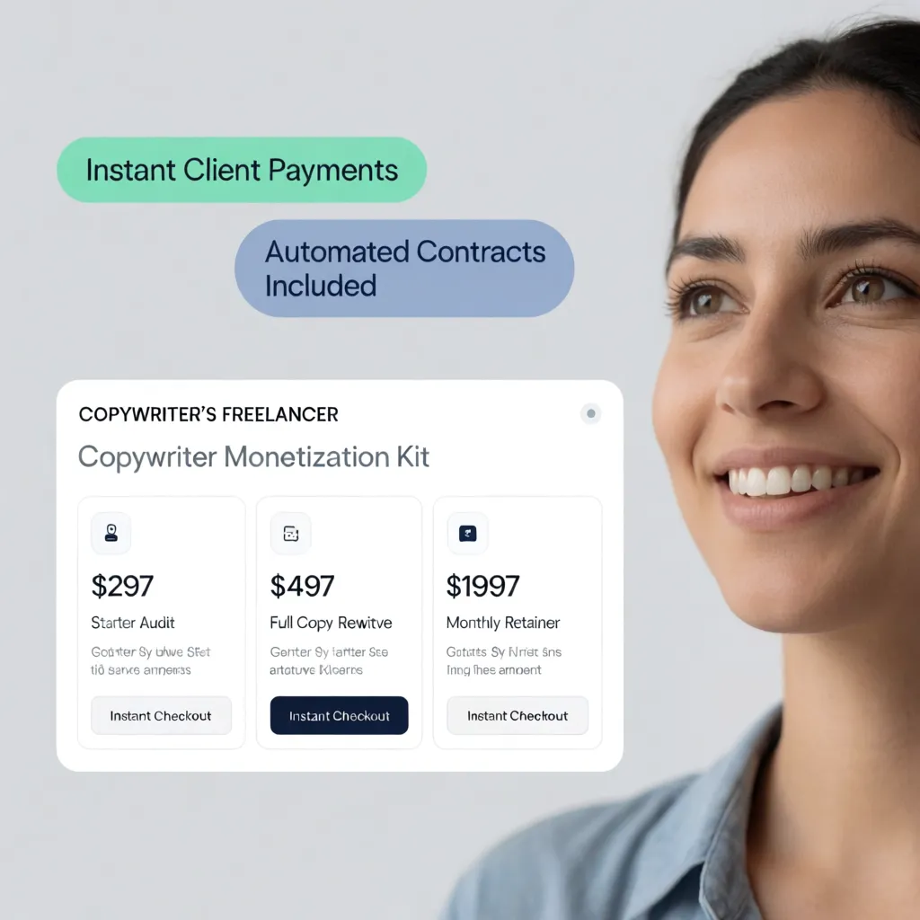 Freelance service packages and monetization kits for focused offerings
