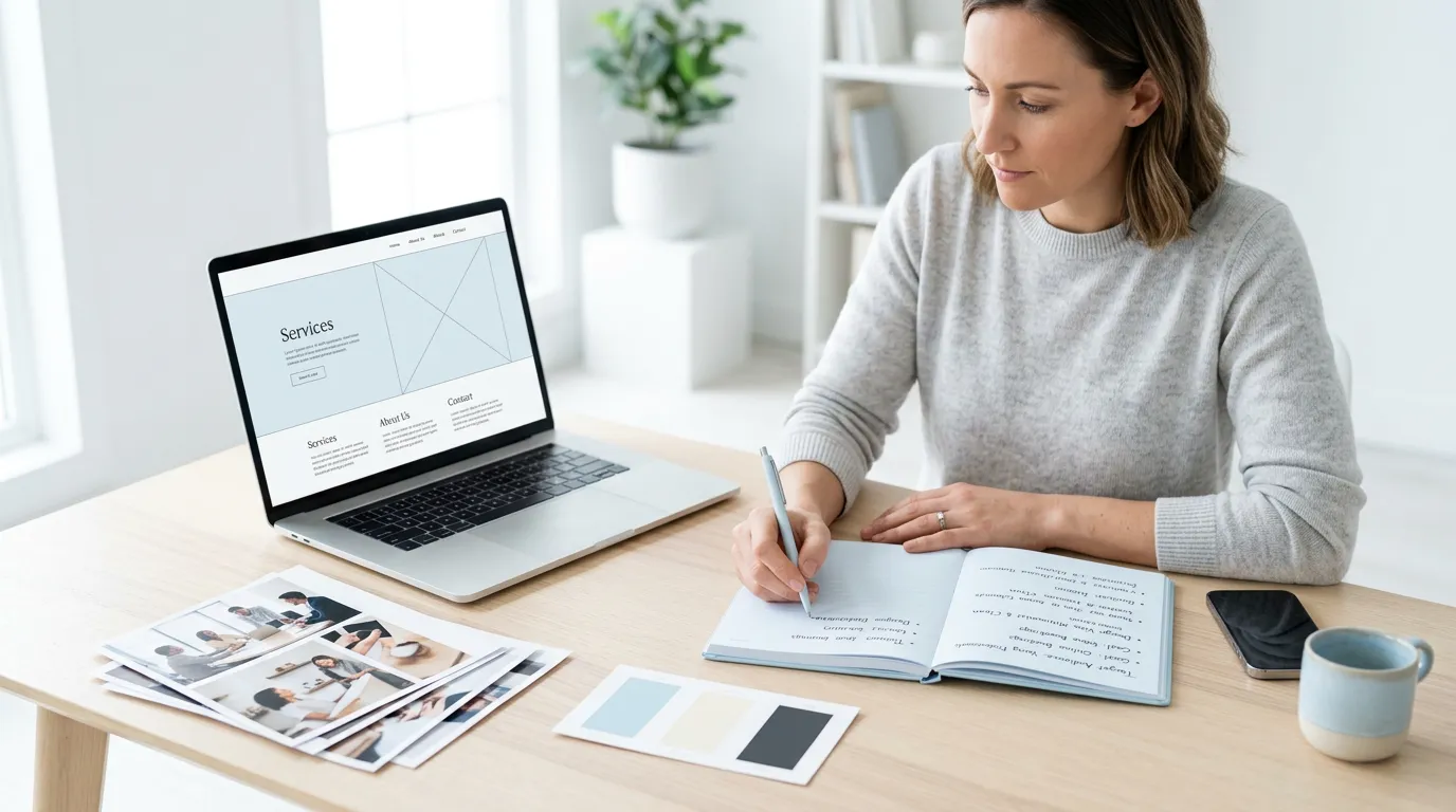 AI website copywriting replacing generic marketing fluff with concrete metrics, buyer language, and time-bound outcomes