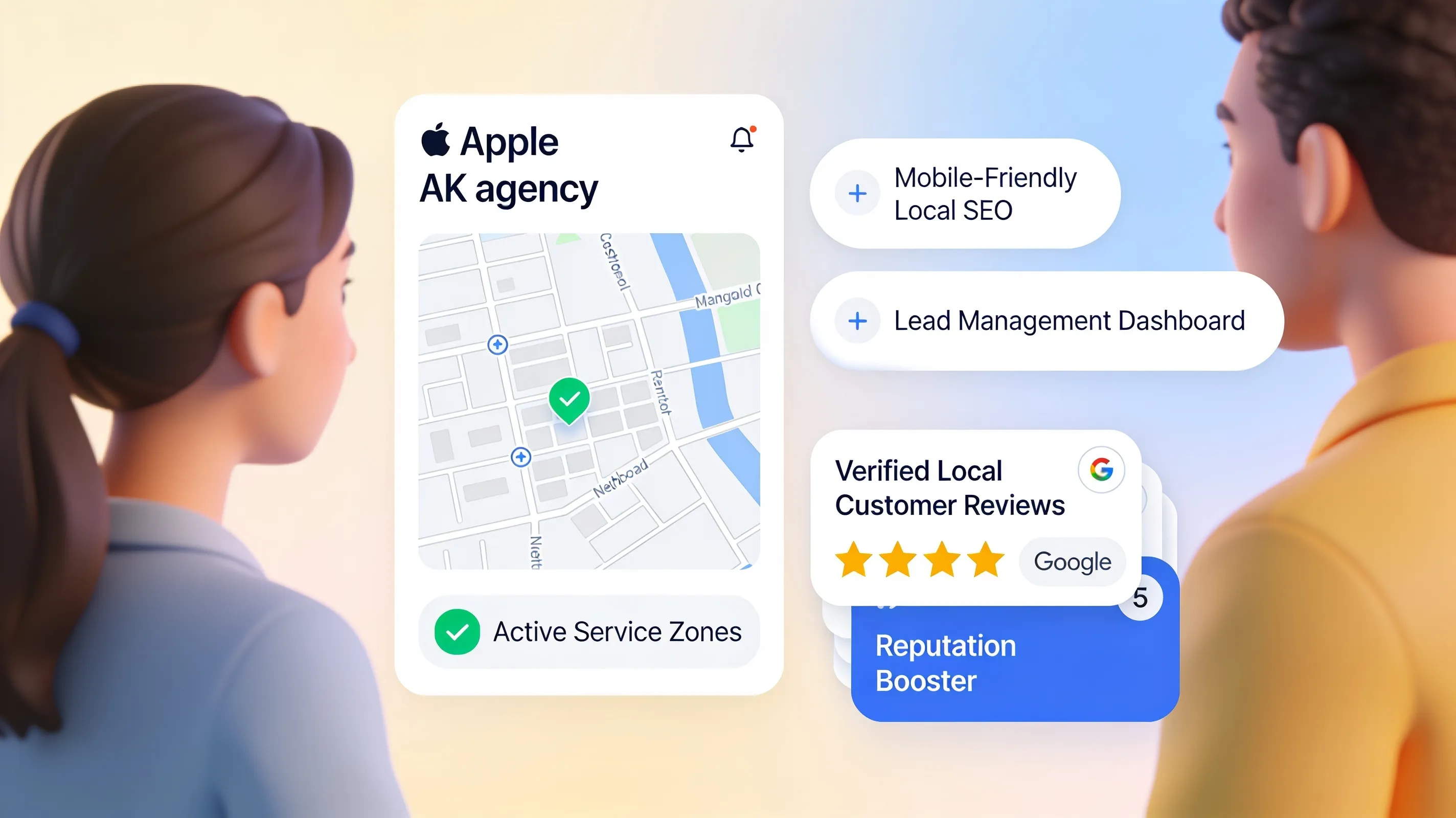 Local SEO lead management dashboard for capturing real estate inquiries