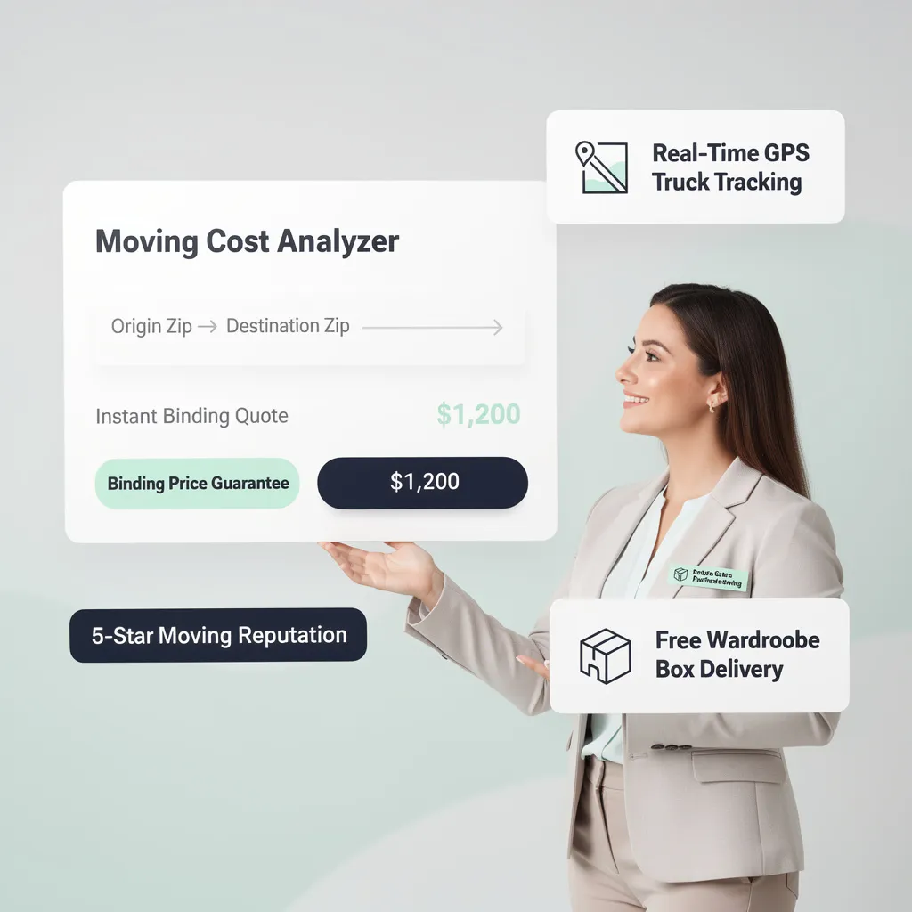 Transparent moving company services page detailing pricing factors and operational inclusions