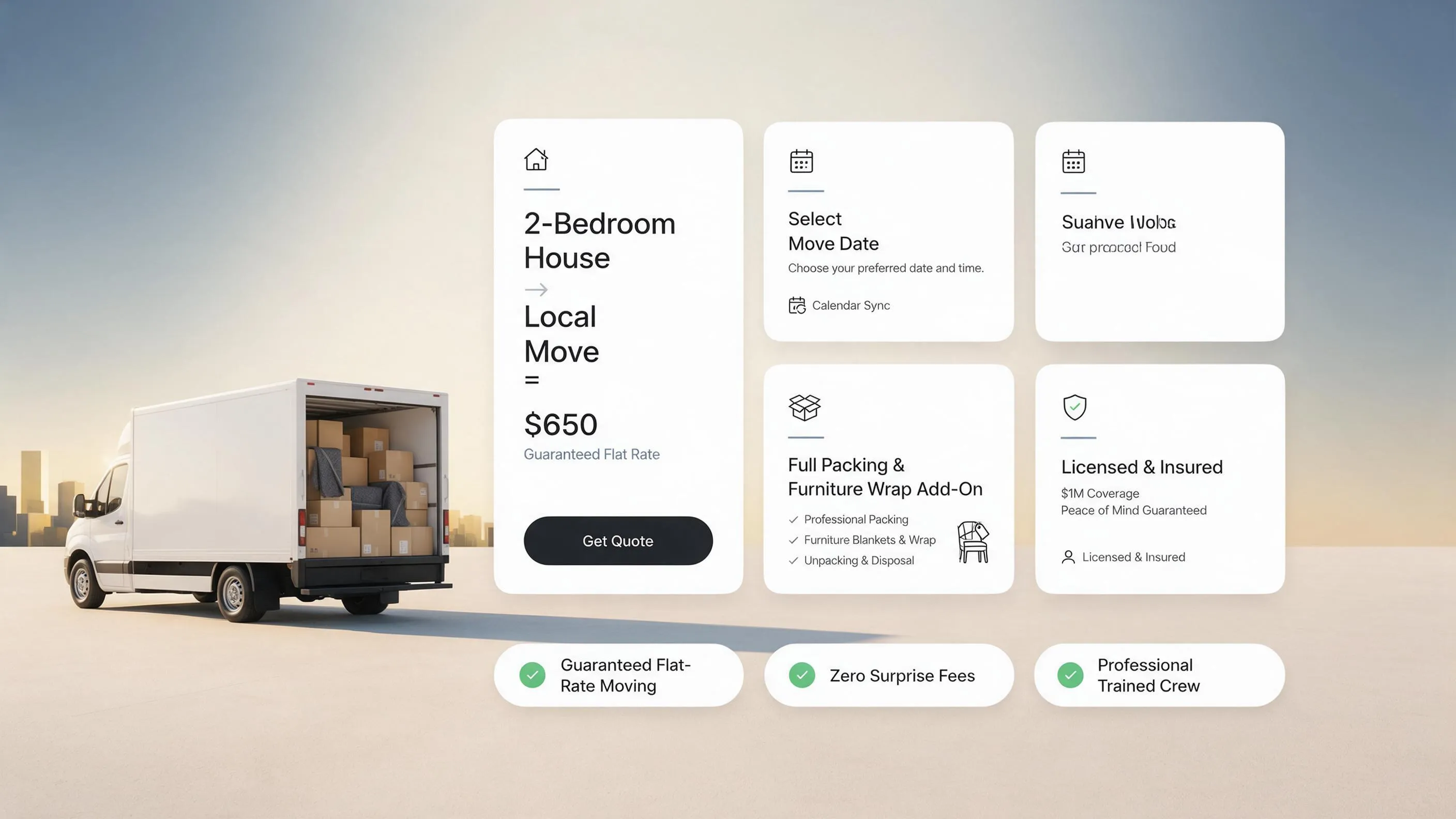 End-to-end moving process workflow outlined on a moving checklist website section