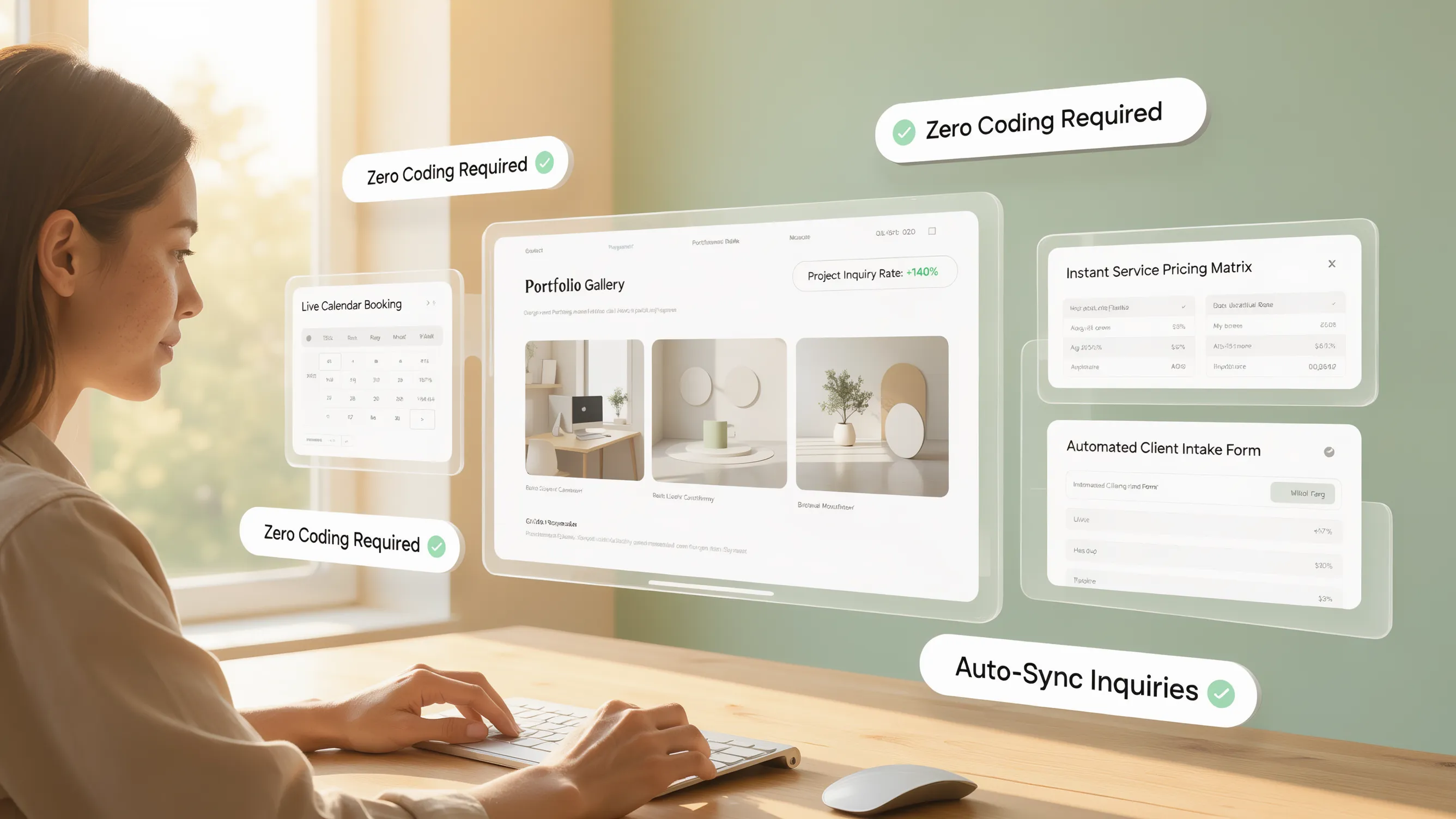 No-code freelance dashboard eliminating the need for web design skills