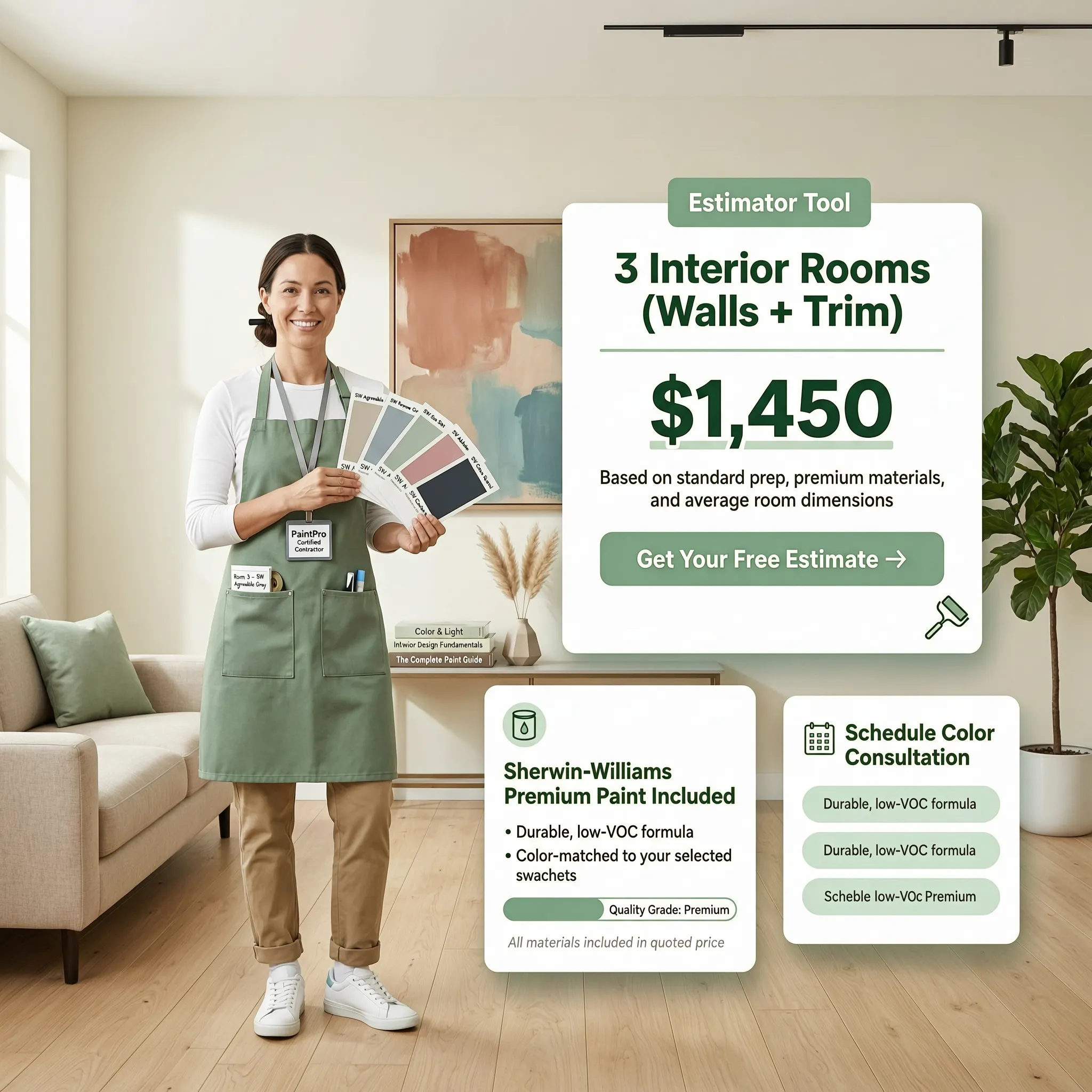 Interactive painting estimate form streamlining intake and gathering essential project details