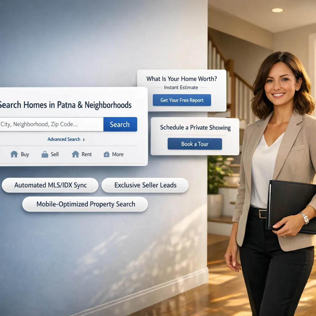 Property search interface showing specific neighborhood specialties on a real estate website