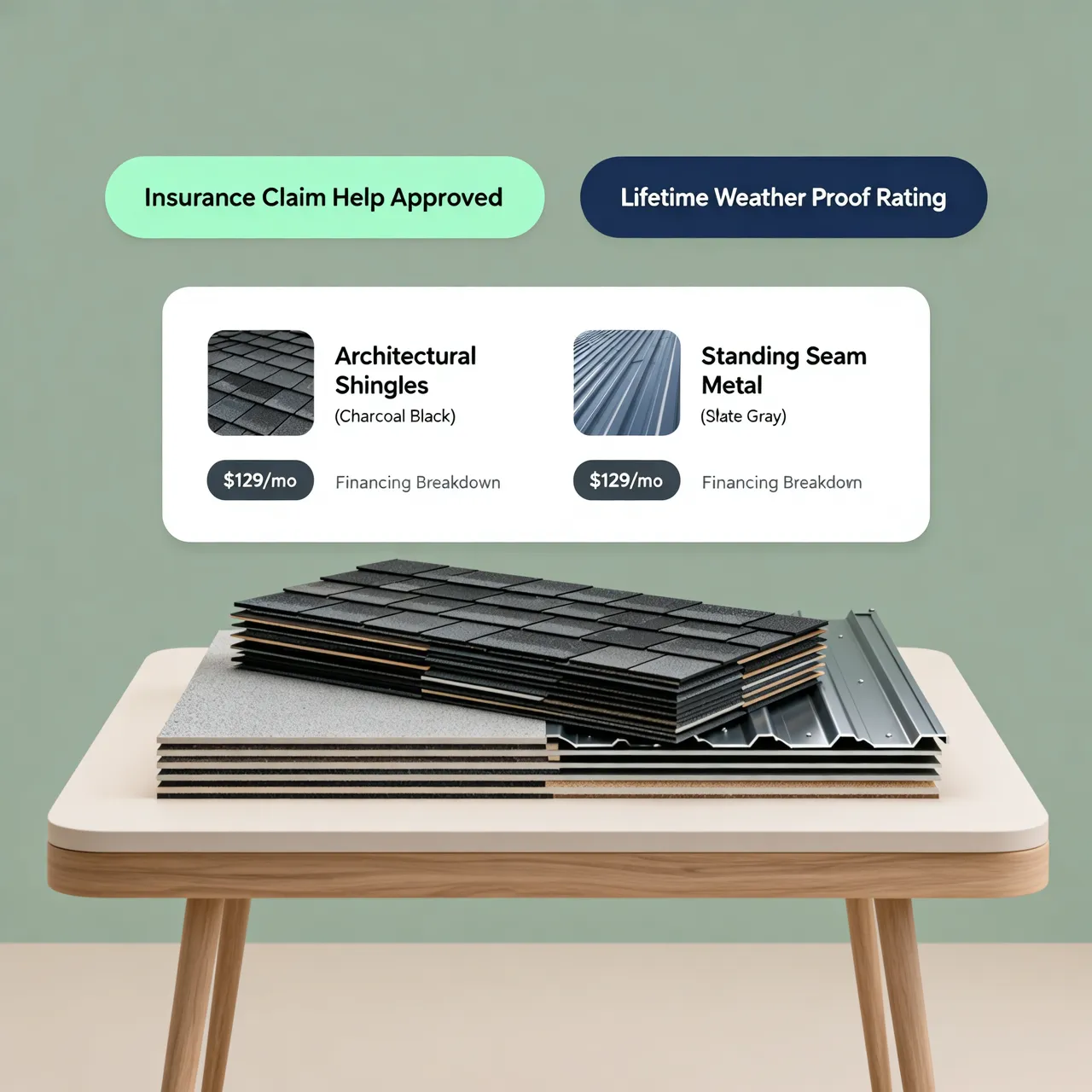 Interactive roofing estimate form streamlining intake and capturing qualified local lead data