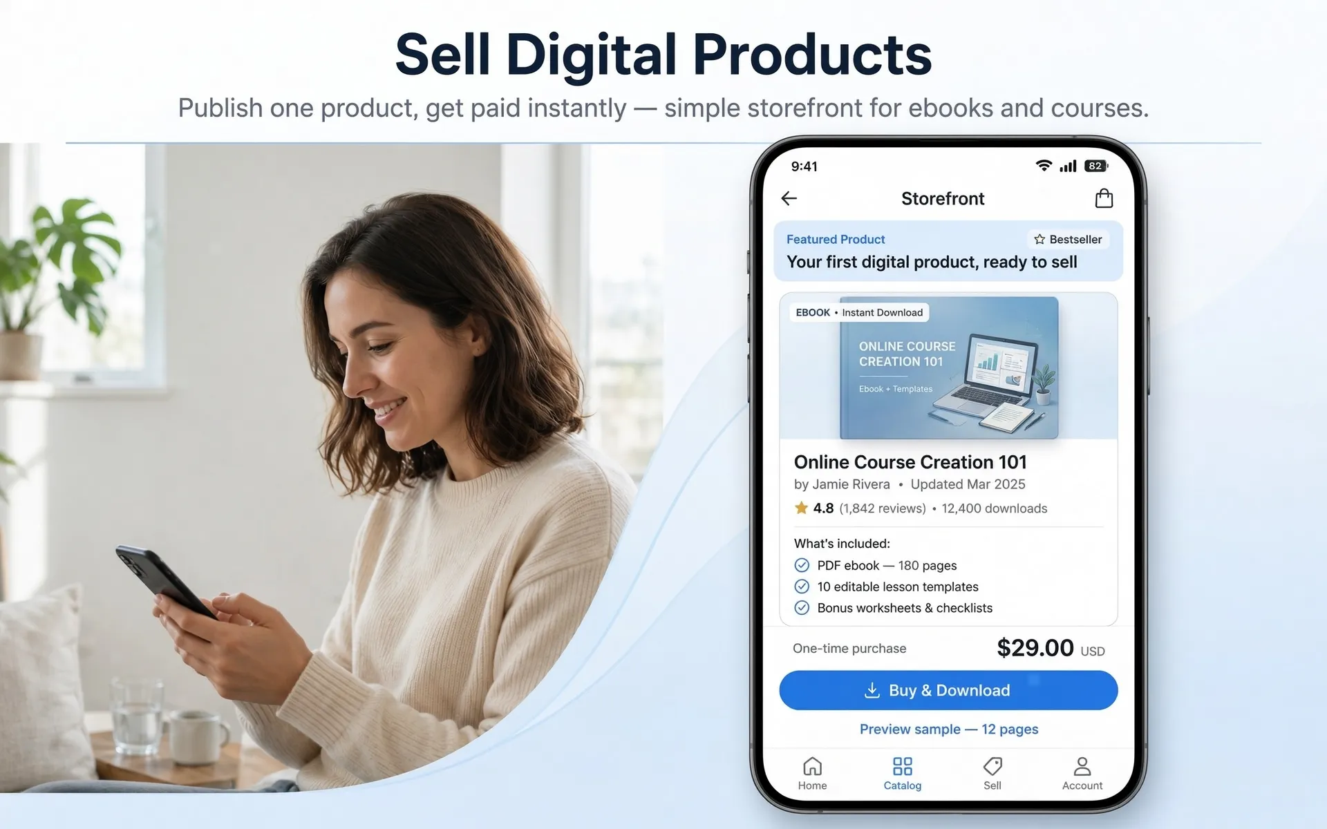 Presenting product deliverables and benefits before asking for a sale