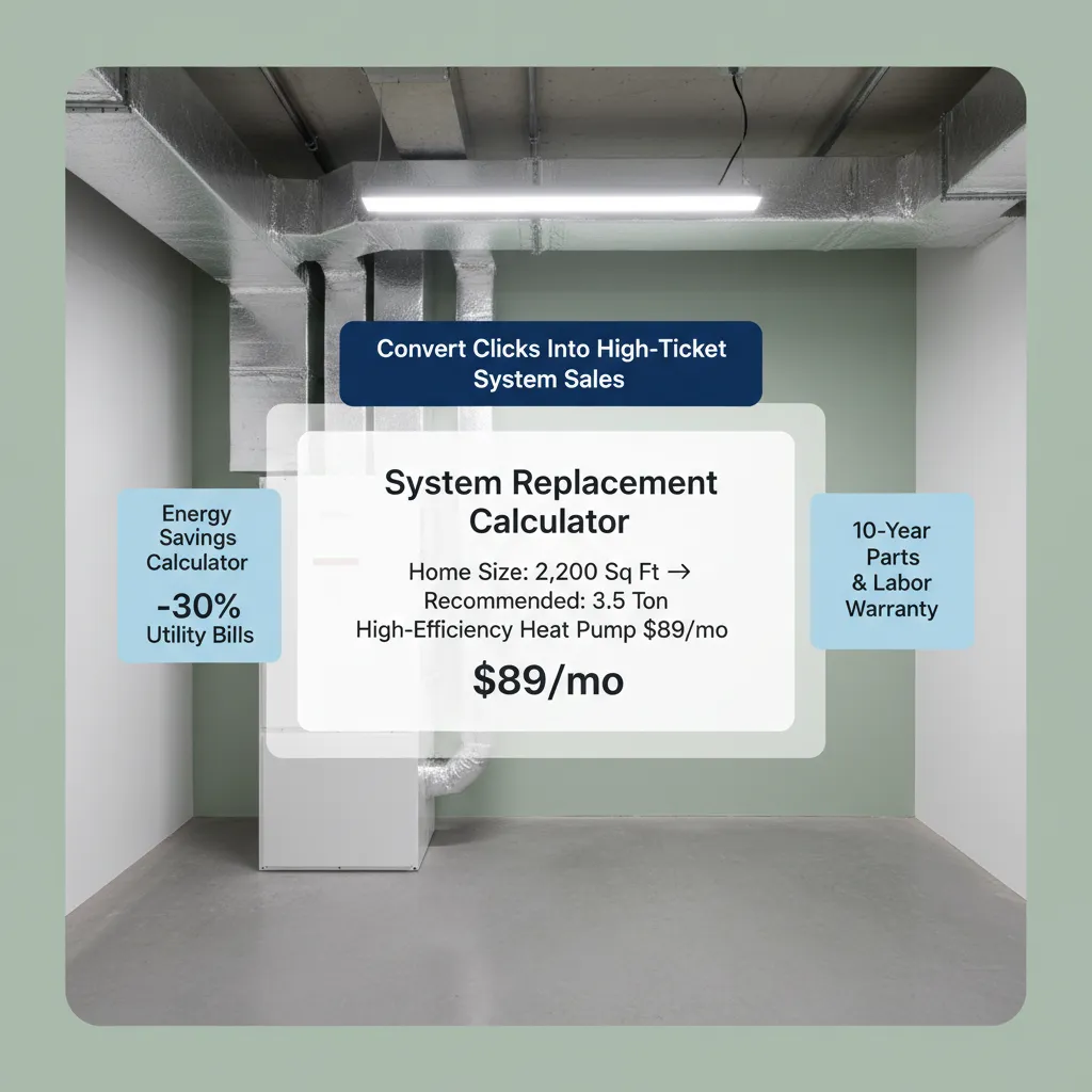 Website builder for an HVAC business turning urgent online traffic into booked dispatch calls