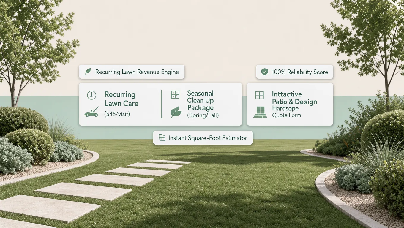 Landscaping website builder with quote form functionality streamlining estimate requests