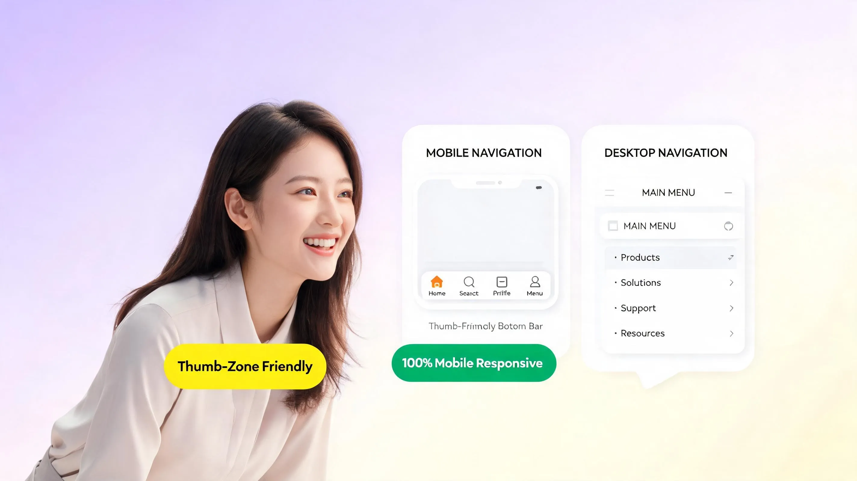 Clean and professional website header design showing balanced logo positioning and clear navigation